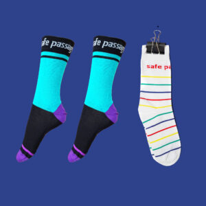 safe passage socks – bundle (2x green/black, 1x white)