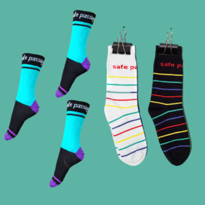 safe passage socks – bundle (3x green/black, 1x white, 1x black)